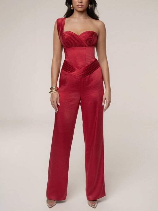 JLUXLABEL Pants - JLUXLABEL Red True Affection Satin Trouser - NWOT - Size S